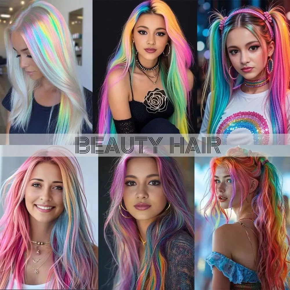 20roots 16inch I-tip Fusion colorful Synthetic Hair Extensions with crochet hook and ring Y2K style — image 6