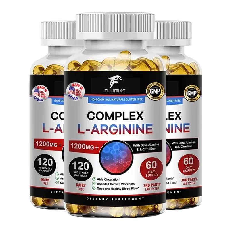 L-Arginine Nitric Oxide Supplement Helps Build Muscle and Supports Blood Flow Circulation Nutrient Delivery and Pumping