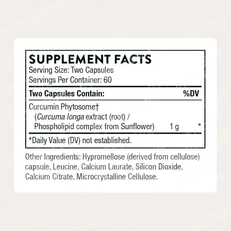 Curcumin Phytosome 1000mg Capsules Advanced Absorption Antioxidant Support 120 Capsules Non-GMO Gluten Free