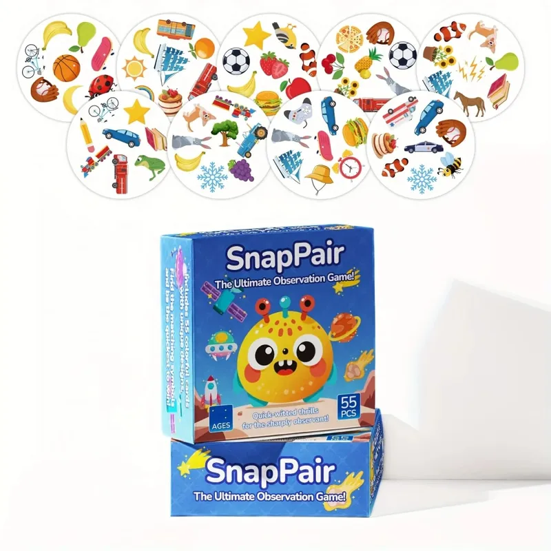 《Snappair: the Ultimate Observation Matching Board Game with 55 Cards》Card Game Board Game Ideal for Family Gatherings Gift