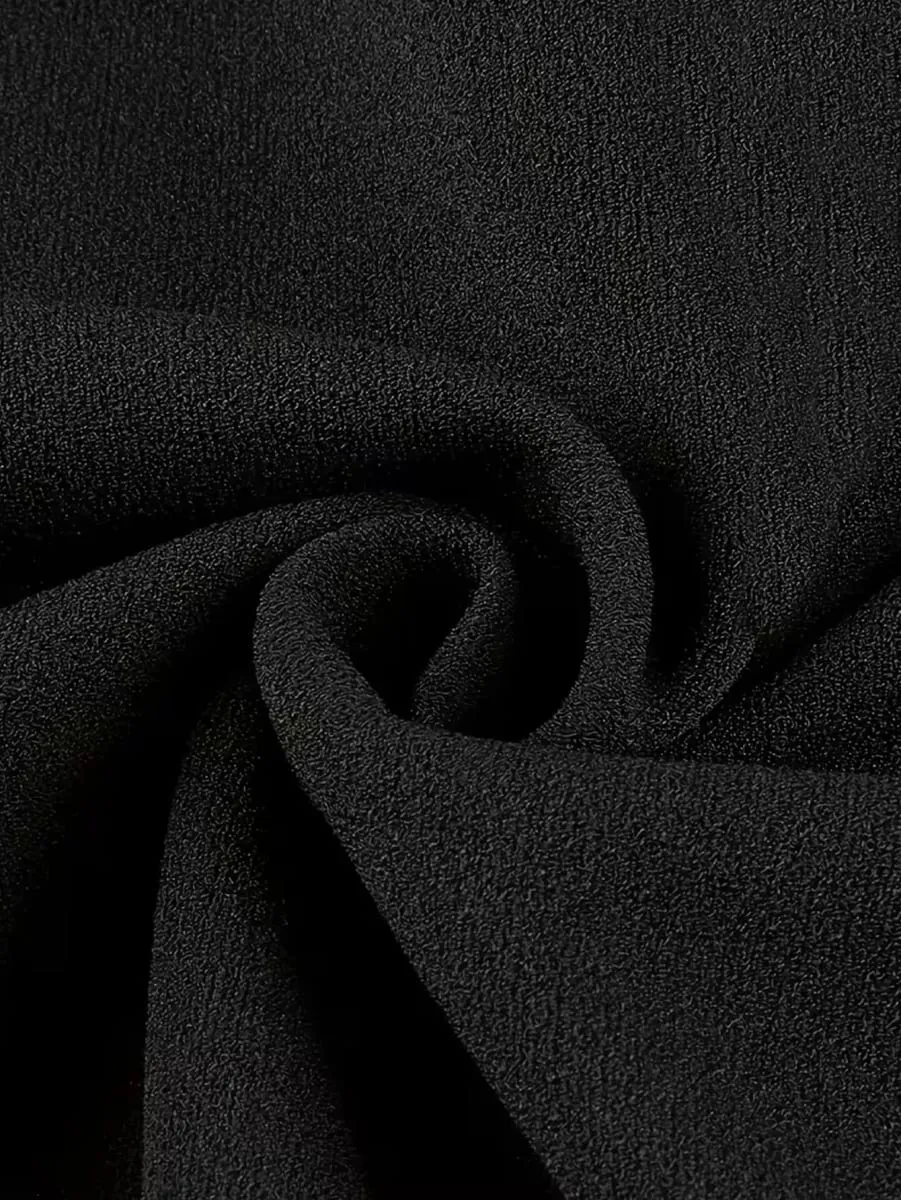 Women Summer Black Lace Short Sleeve V Neck Knee Length Elegant Bodycon Party Slim Ruffle Split Evening Club Dress