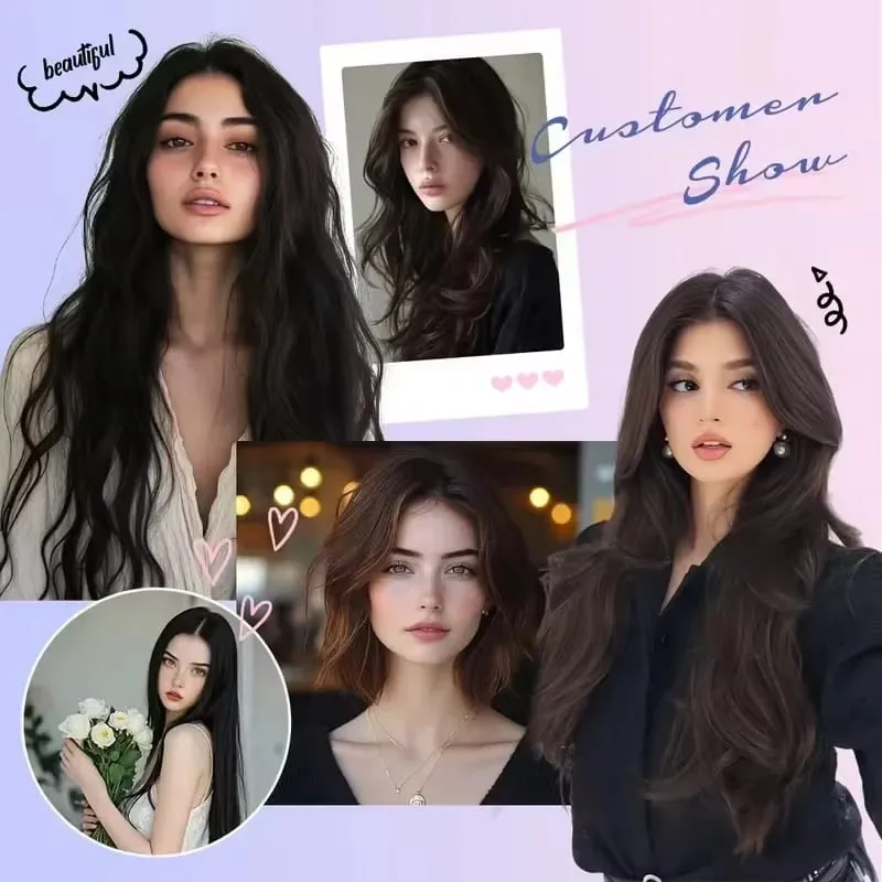 Invisible Tape-In Hair Extensions Straight Human Hair Seamless Invisible Skin Weft Design Smooth Soft Natural Texture No Frizz Easy To Wear