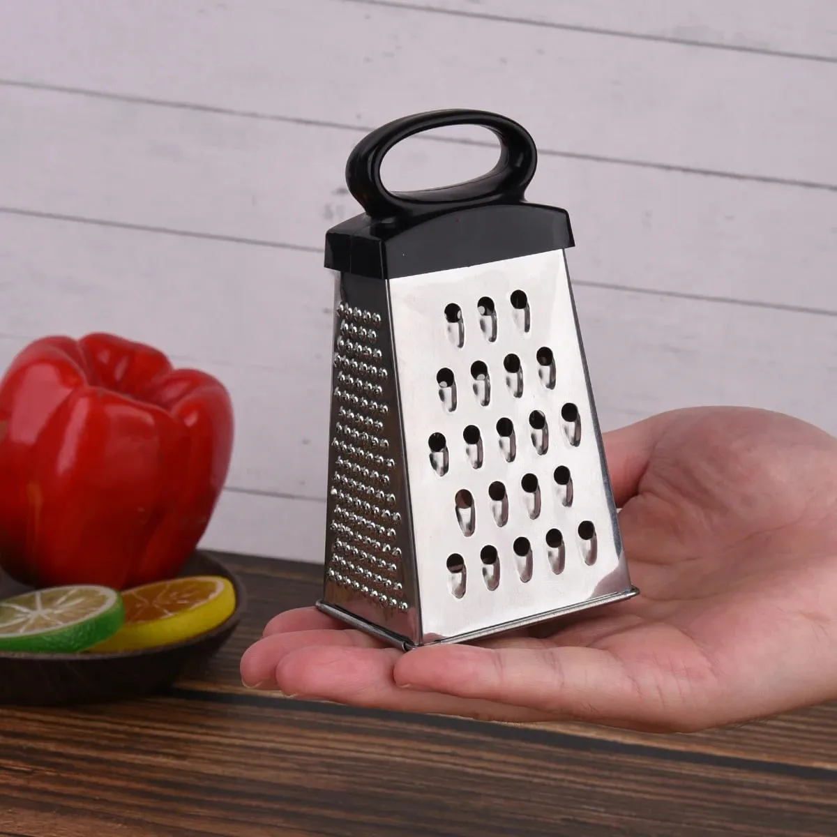 1pc Mini Size 4-Sided Stainless Steel Grater Professional Cheese Grater for Parmesan Cheese Vegetables Kitchen Tools — image 1