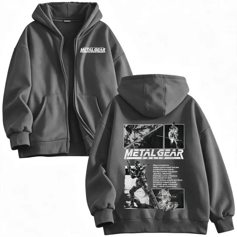 MGS1 METAL GEAR SOLID Raiden Solid Snake Zipper Hoodies Men's Women Clothing Fashion Zip Up Hooded Sweatshirts Jackets Coat — image 7
