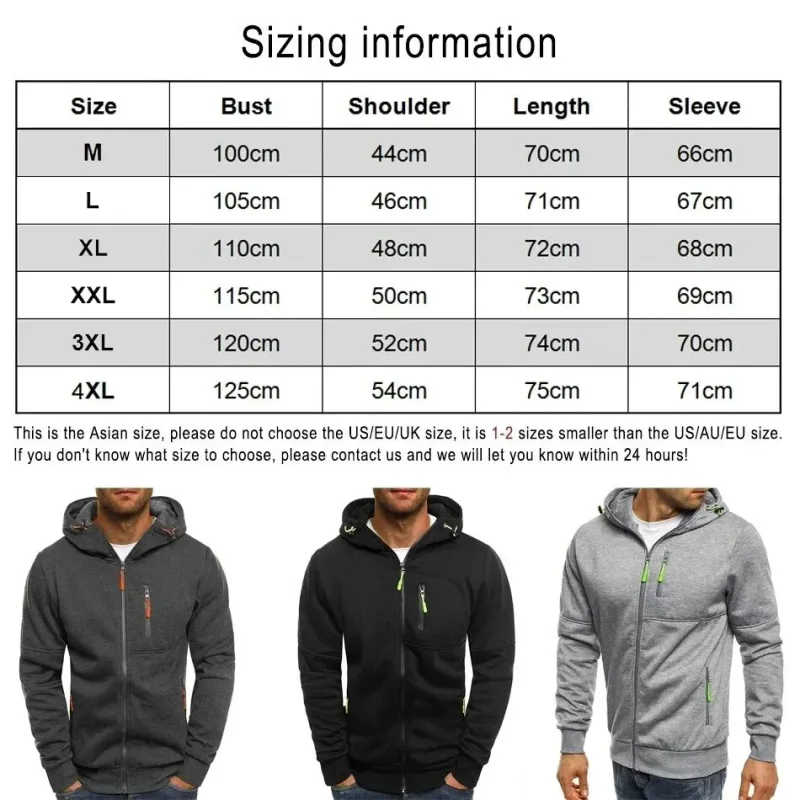 Men's Hooded Jacket with Pocket Zipper Customized Image Text with Personalized Logo Casual Sports Streetwear Men's Wool Sweat — image 6