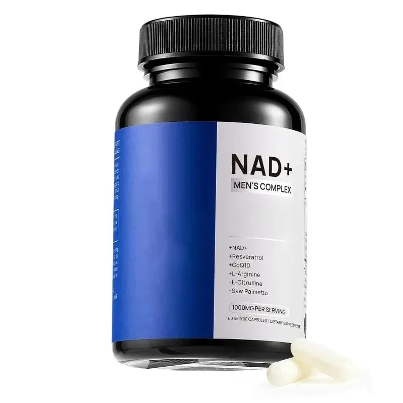 NAD+ Men's Complex Capsules 1000mg with CoQ10 Resveratrol Cellular Energy & Vitality Supplement Supports Muscle Health 60 Count