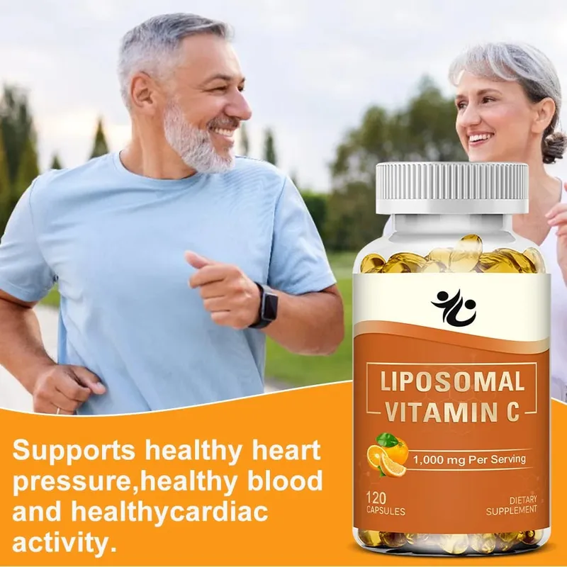 Capsules de vitamine C liposomale 1000 mg, soutien à la défense immunitaire, production de collagène, éclat de la peau, bien-être cognitif et circulatoire — image 4