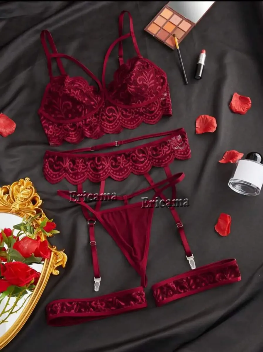 Erótico sexy sutiã de renda e calcinha conjunto roupa interior sutiã transparente conjuntos exóticos sexy tanga mulher pornô fantasia sensual lingerie de luxo — image 2