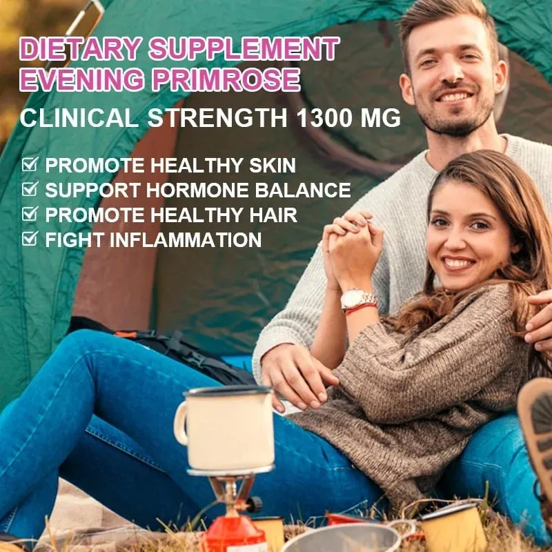 Aceite de onagra 1300 mg con rico GLA y nutrientes esenciales Equilibra las hormonas apoya la comodidad de las mujeres y mejora la salud de la piel — image 2