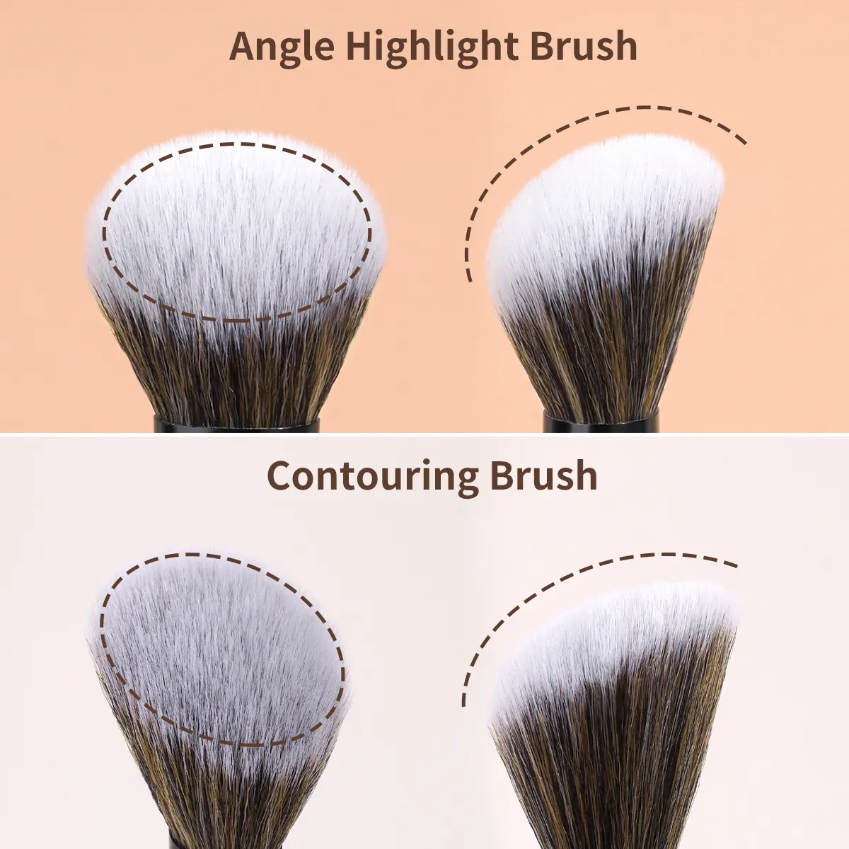 Makeup Brushes Set 2pcs Foundation Synthetic Hair Face Concealer Powder Makeup Brushes Suitable for Girls Makeup Beauty — image 3