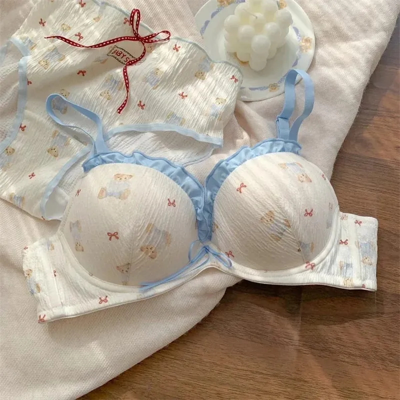 Japanese Style Push Up Bra & Panty Set for Women - Cute Lingerie to Enhance Small Bust — image 7
