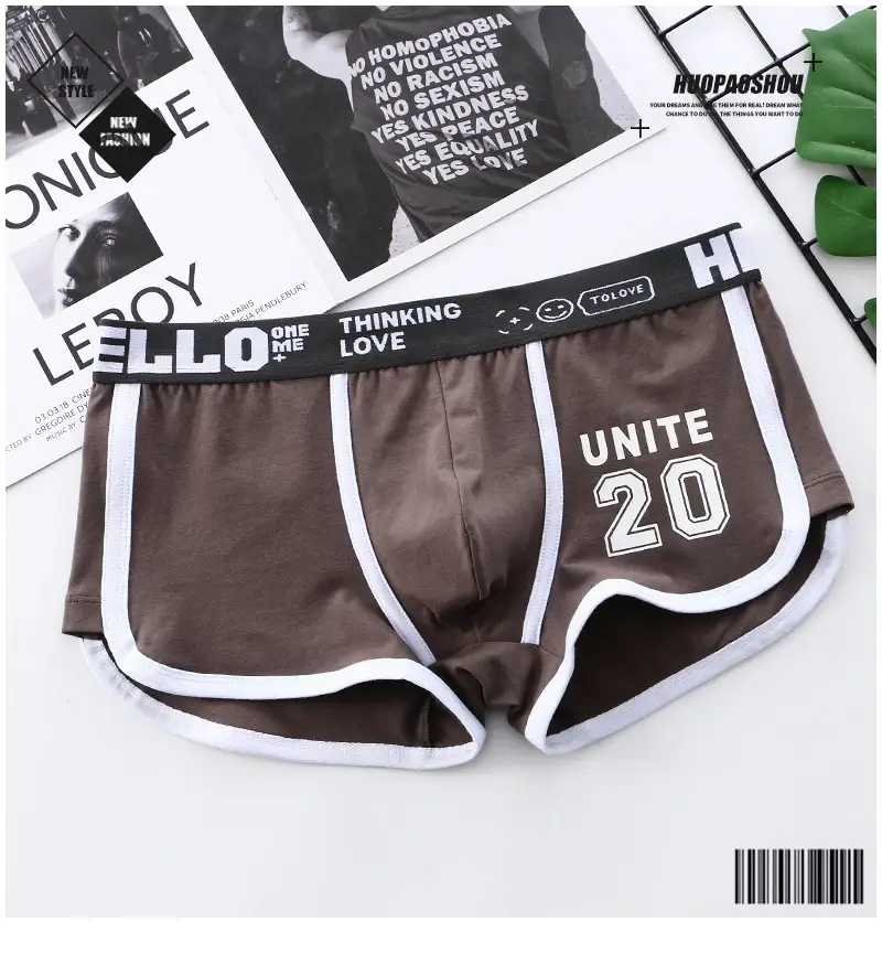 1/3 Quần Lót Nam Thể Thao Quần Lót Boxer Cotton Quá Khổ Màu Trơn Thời Trang Trẻ Trung Thể Thao Quần Lót Nam Thoải Mái thoáng Khí — image 1