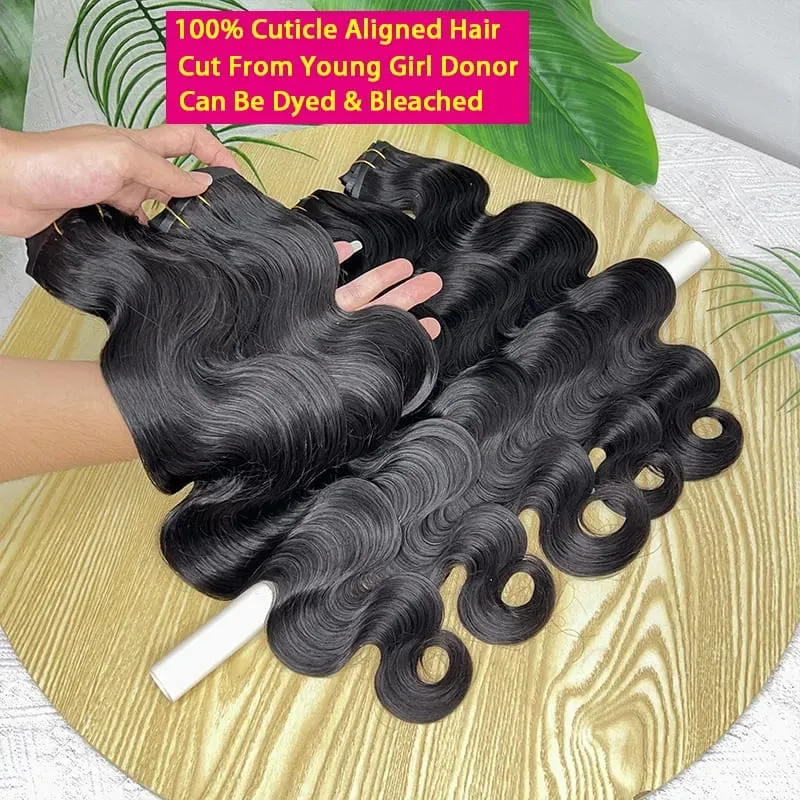 Body Wave Clip in Hair Extensions 100% Human Hair Double Weft Invisible PU Clip In Raw Virgin Hair Hair Full Head 7Pcs/Set — image 4