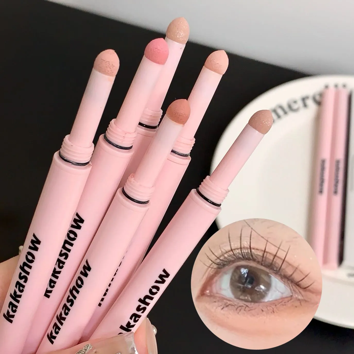Half Moon Shaped Double Headed Sleeping Silkworm Silk Eyeliner Pen Diamond Glitter Matte Aegyosal Pen Brightening Cream Eye S — image 1