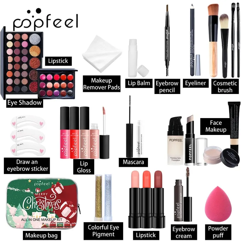 Christmas Makeup Set - Complete Collection of Eyeshadow Foundation Lipstick for Holiday Celebrations and Everyday Glam — image 3