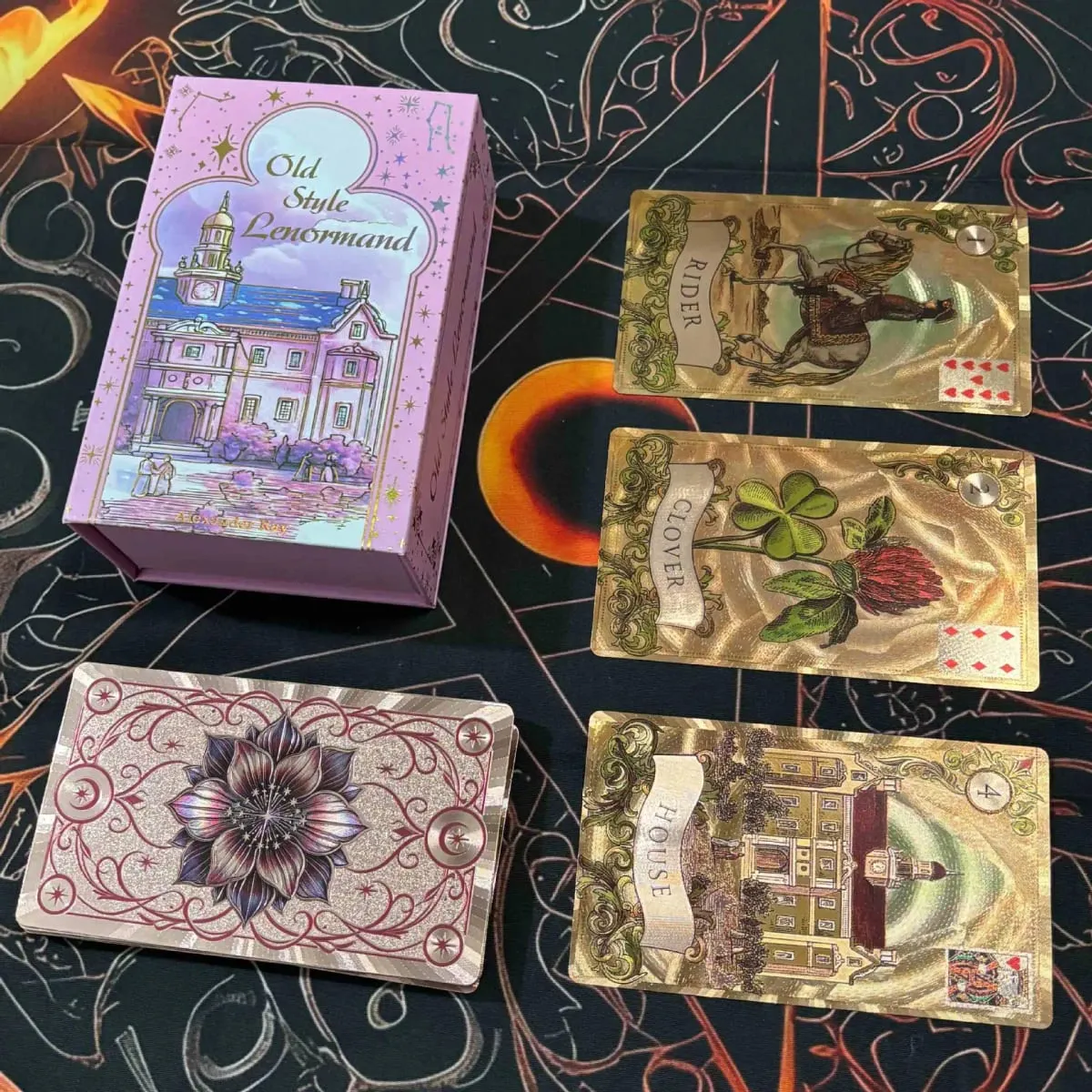 12*7cm w starym stylu karty Lenormand Oracle złota folia PVC talia wróżenia dla początkujących i profesjonalny projekt w starym stylu — image 2