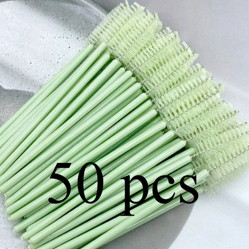 Zanse 50/500 قطعة فرش رموش الحواجب رمش Spoolies عصي الماسكارا قضيب لتمديد رمش ماكياج أداة — image 8