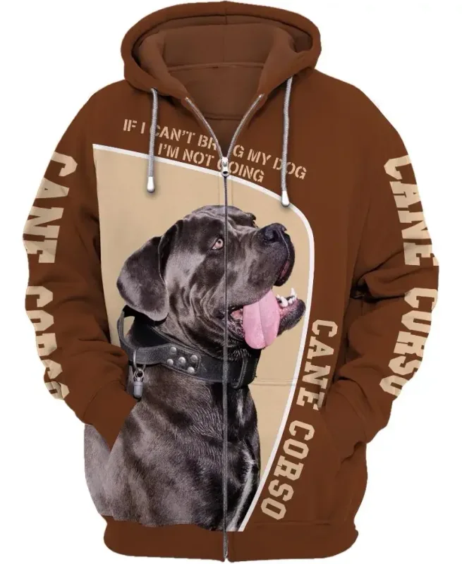 New Cane Corso Dog 3D Print Zipper Hoodies Streetwear Men Women Casual Hooded Sweatshirts Oversized Tracksuit Coat Man Clothing — image 5