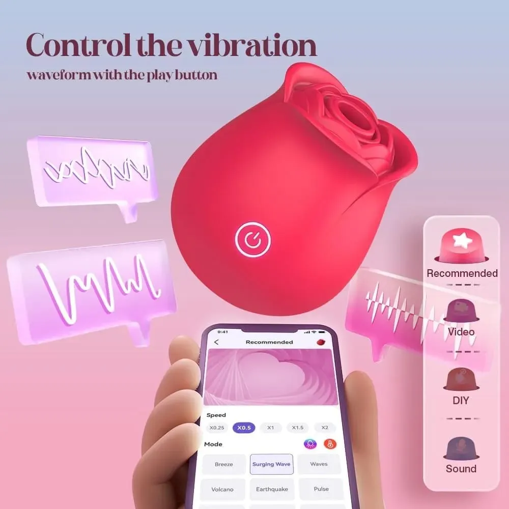 2IN1 Sucking Vibrator 9 Vibrating Sucking Sex Toy Anal Dildo G spot Clitoral Nipple Stimulator Female Couple Rose Sex Toys Games — image 3