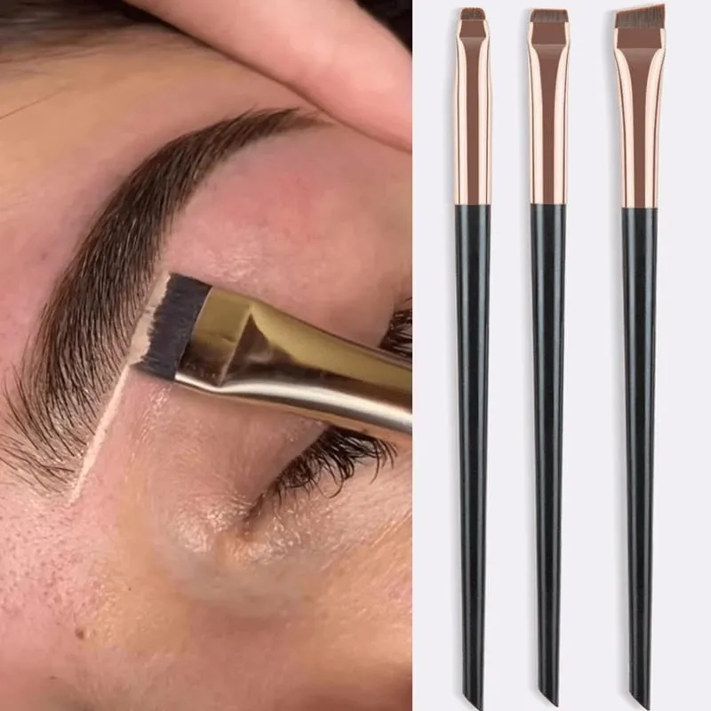 3pcs Blade Eyeliner Brush Eyebrow Brush Portable Flat Fine Eyeliner Pencil Eyebrow Contour Makeup Brush — image 1