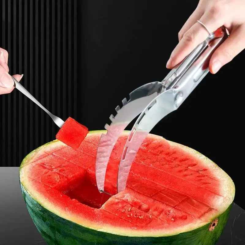 Kincir Angin Keluli Tahan Karat Pemotong Tembikai Artifak Salad Alat Penghiris Buah Alat Pemotong Penggali Tembikai Alat Aksesori Dapur — image 6