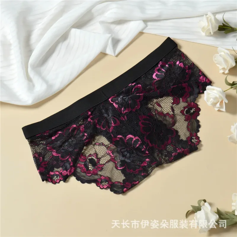 Lace Sexy Underwear Smooth Mens Pouch Panties Perspective Thin Floral Man Briefs Temptation Mesh Low Rise Breathable Underpants — image 17