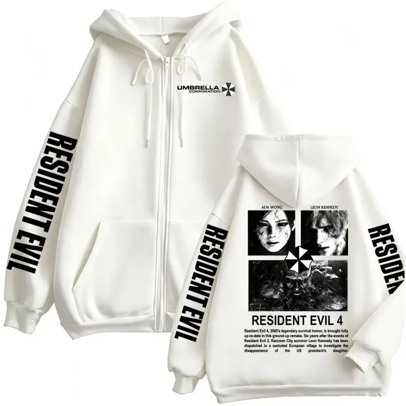 Leon Kennedy Resident Evil Requiem Zipper Hoodies Men Women Fashion Classic Sweatshirts Jacket Coats Casual Fleece Zip Up Hoodie — image 7