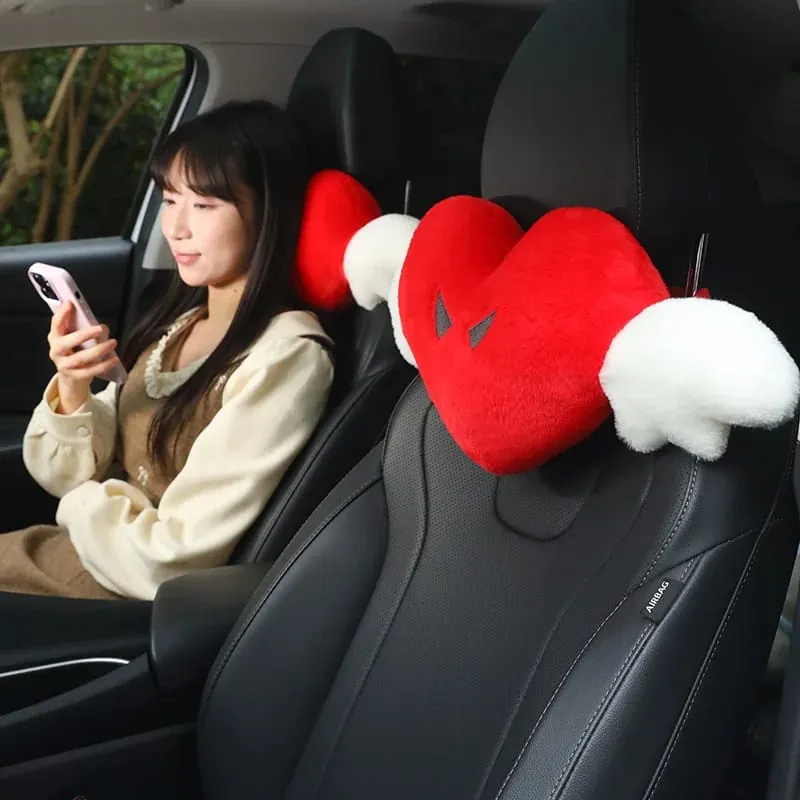 Cute Angel Heart Plush Pillow with Wings Soft Fluffy Love Heart Stuffed Cushion Car Sofa Home Decor Valentine Creative Gift — image 14