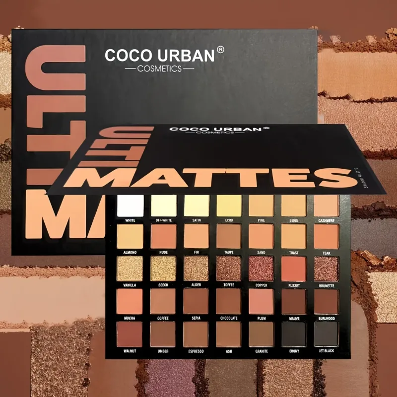 35 Shades Matte & Shimmer Eyeshadow Palette Warm Nude Brown Large Makeup Palette Highly Pigmented Long Lasting for Daily Party