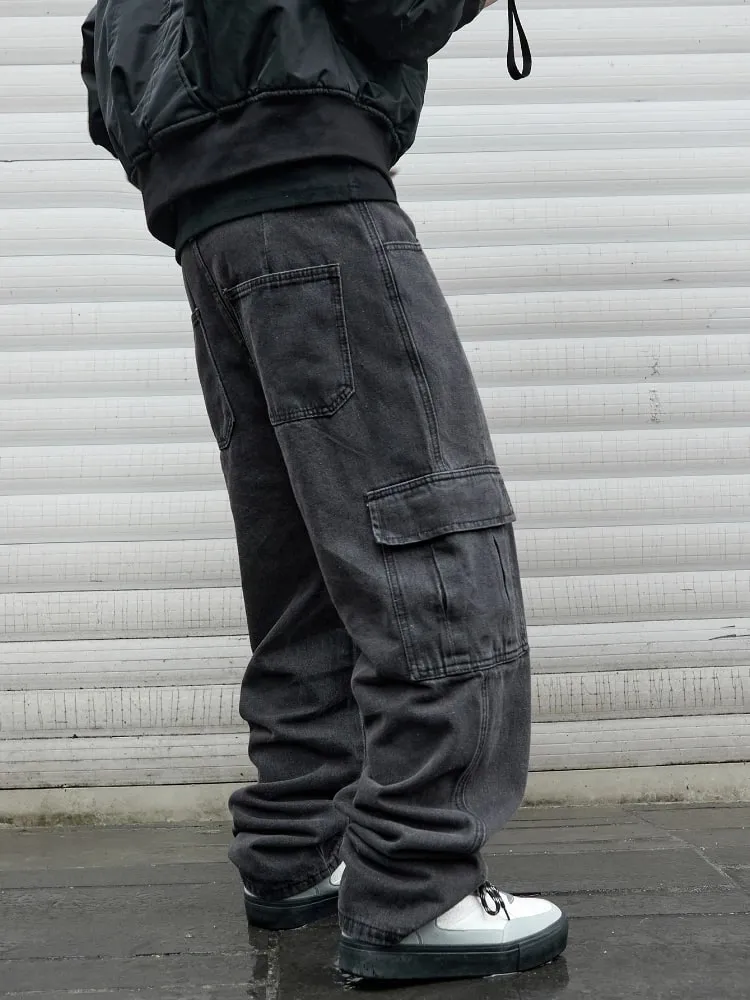Y2k New Baggy Jeans Male Hip Hop Harajuku Trousers Wide Leg Denim Pants Men's Jeans Streetwear Korean Oversize Cargo Pants — image 4