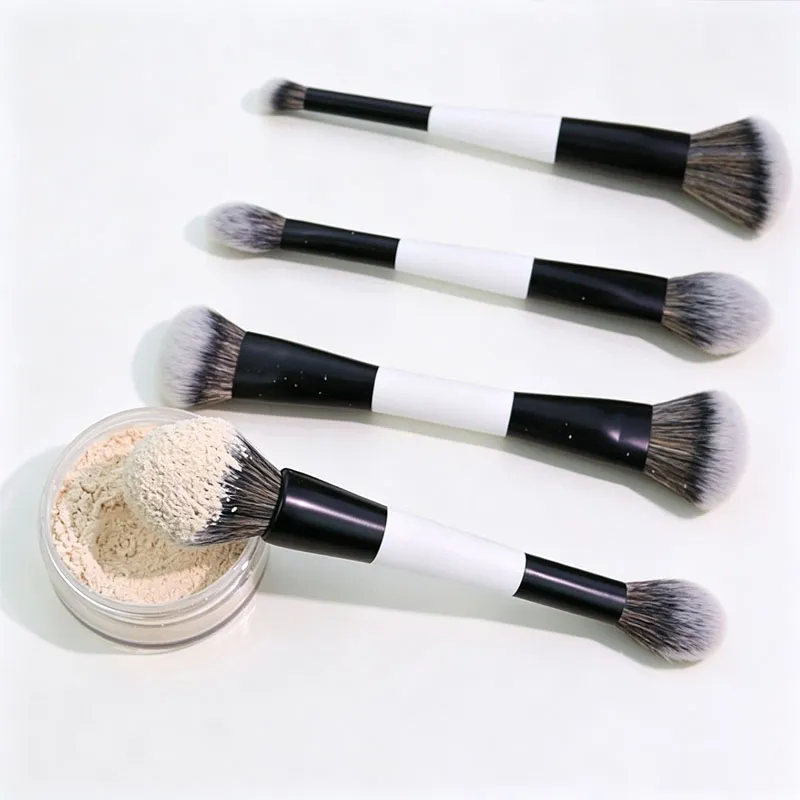 Multifunctional Make Up Brush Double Ended Angled Foundation Makeup Brushes Blush Make Up Brush Wood Handle Cosmetic Tool HZS35