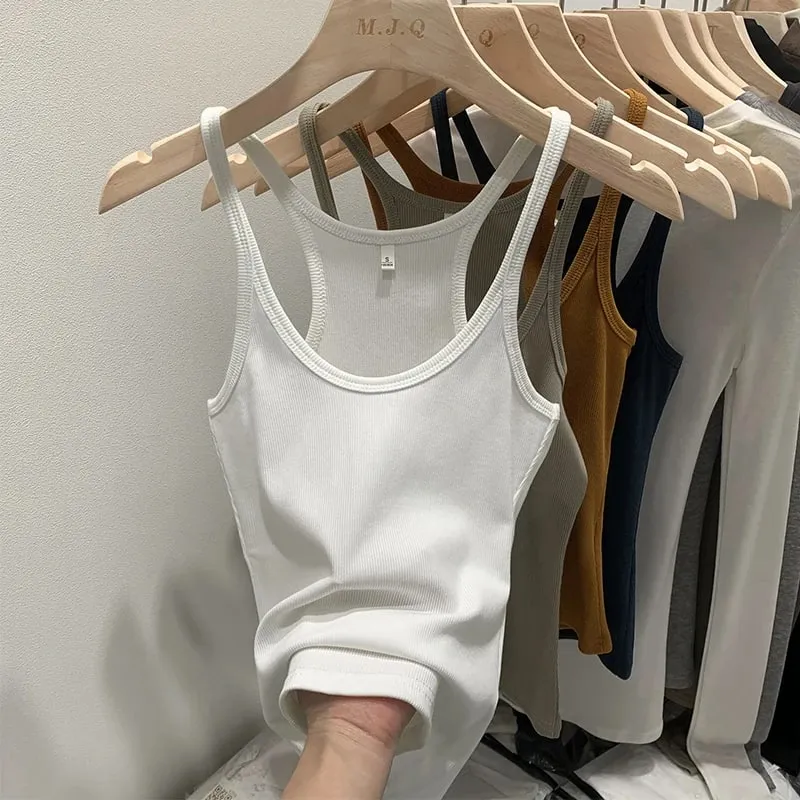 Layering Outerwear Tees 2026 Summer Y2K Hot Girl Knitted Ribbed Women Camis Figure Flattering Sleeveless Tank Top — image 12