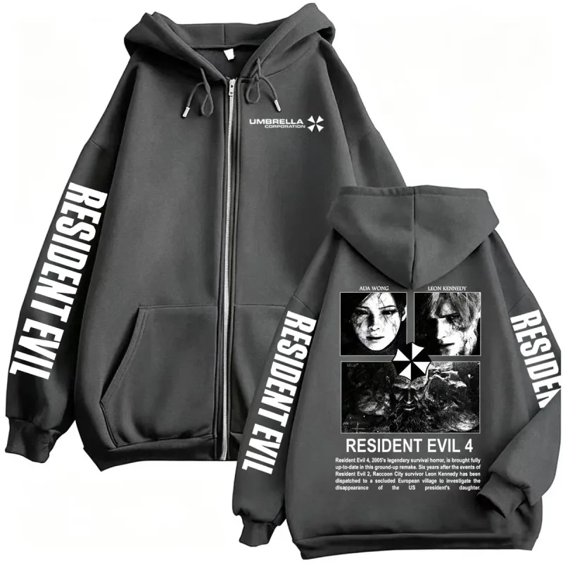 Leon Kennedy Resident Evil Requiem Zipper Hoodies Men Women Fashion Classic Sweatshirts Jacket Coats Casual Fleece Zip Up Hoodie — image 5