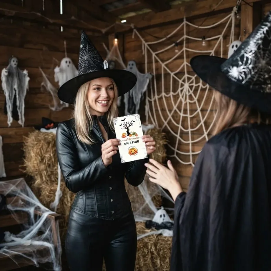 50 Halloween scratch cards Pumpkin Theme Halloween Party Games Scratch to Win!