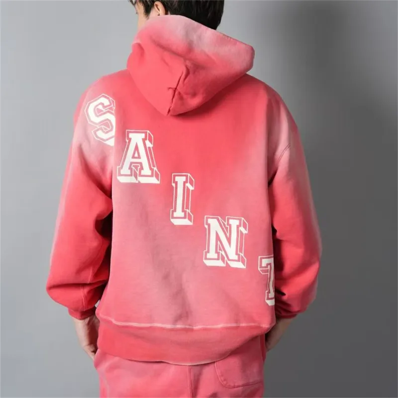 26SS SAINT OF MICHAEL Mxxxxxx BABY MICHAEL HOODIE Printed Distressed Long Sleeve Hooded Sweatshirt Cotton Hoodies For Men — image 7