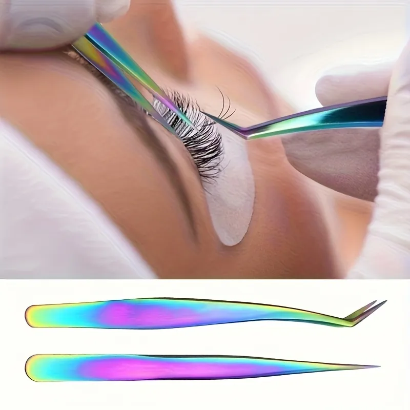 3 Pcs Set Stainless Steel Eyelash Tweezers Set Multi-Functional Makeup Tool Eyelash Tweezer Hair Removal Tweezer Pointed Tweezer