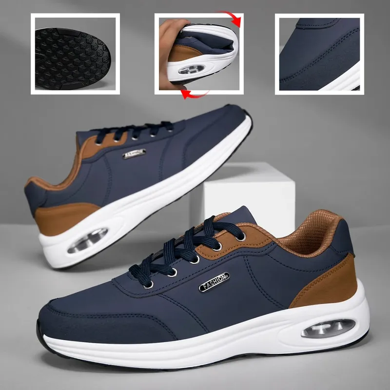 Men's Casual Sports Shoes Waterproof Walking Sports Shoes Casual Men's Leather Sports Shoes Non-slip Shoes Men's Tennis Shoes — image 8