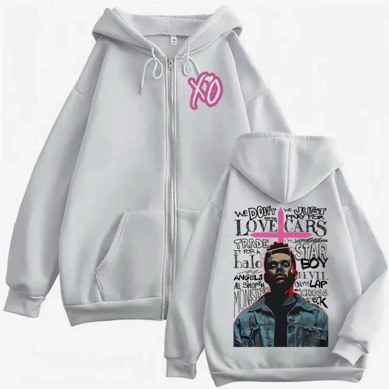The Weeknd XO After Hours Album Jacket Sweatshirt Men Women Fashion Hip Hop Zipper Hoodies High Quality Cardigan Zip Up Pullover — image 6