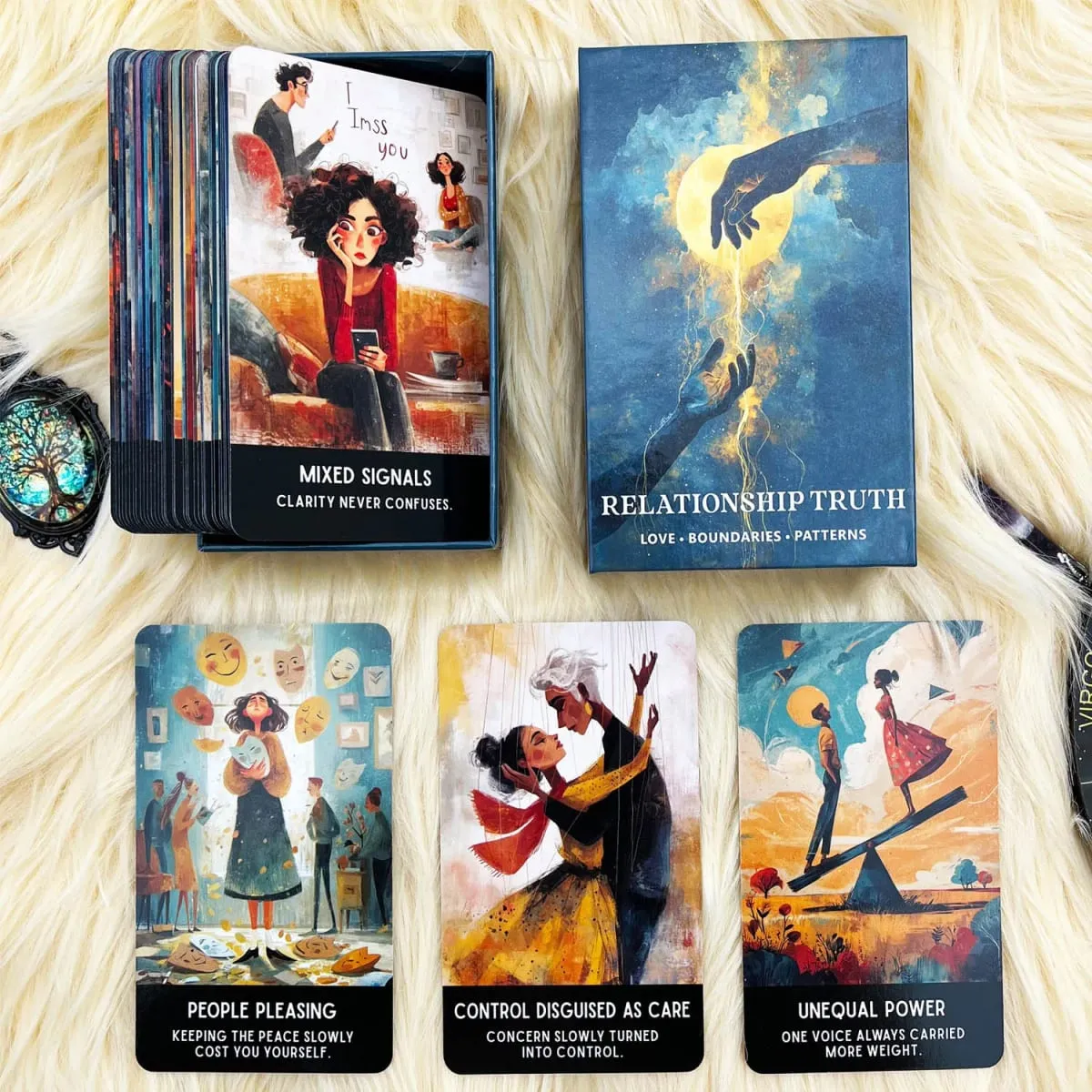 54 Relationship Truth Oracle Cards 13x8 Cm Reveals Communication Patterns Card Game for Personal Growth Insightful Deck