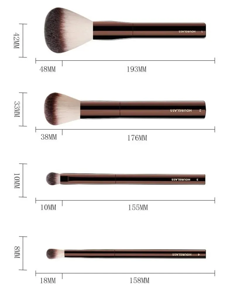 Hourglass – ensemble complet de 23 pinceaux de maquillage de luxe, poils synthétiques doux, manche en métal, ensemble complet de pinceaux cosmétiques, pochette gratuite