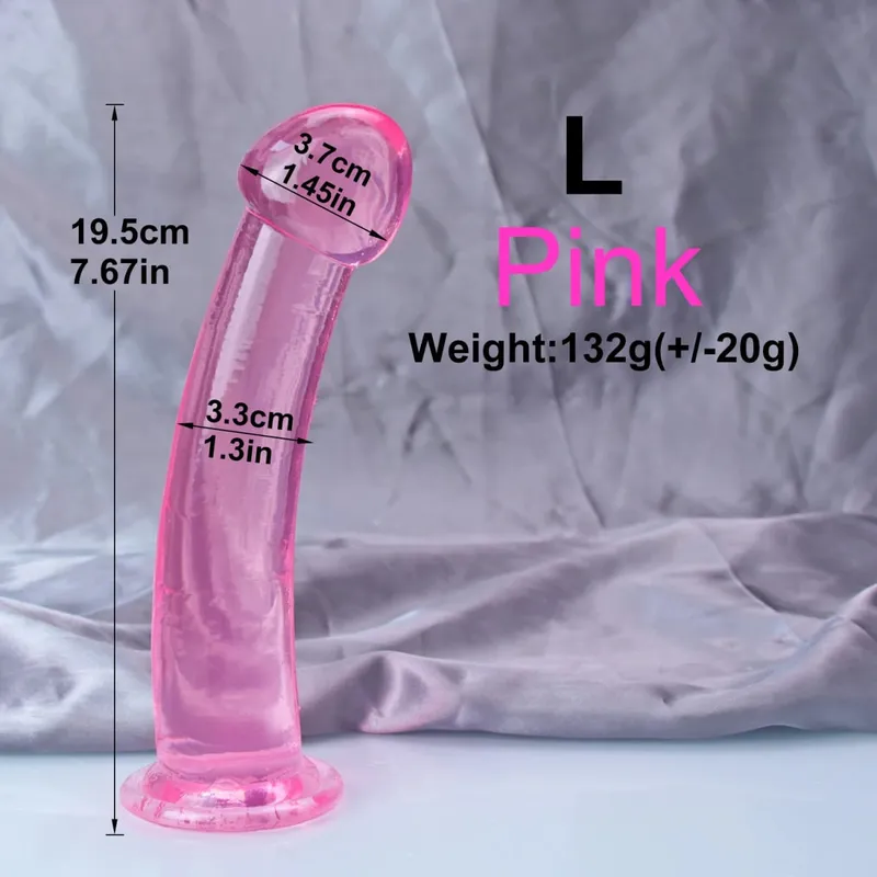 Dengan Harga Murah TPE Transparan Anal Plug Jelly Dildo 4 Ukuran Cangkir Hisap Ayam Vagina Masturbasi Lembut Penis Kecil Wanita Pria Mainan Seks