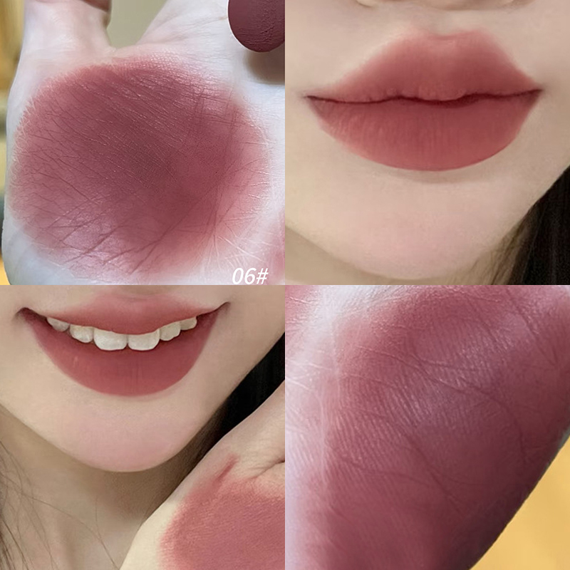 Waterproof Velvet Lipstick Easy To Wear Long-lasting Lipstick Matte Nude Coffee Lip Glaze Non-stick Cup Makeup Lip Tint Cosmetic