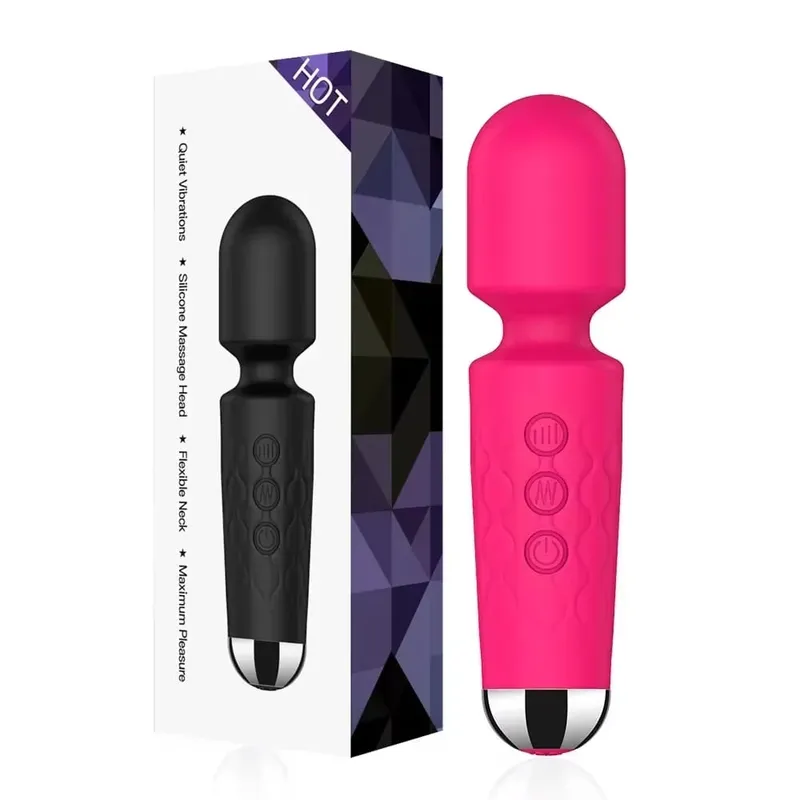 20 Speeds Magic Wand Vibrator G-Spot Klitoral Stimulator Genopladelig Vandtæt Massager Sexlegetøj til Kvinder