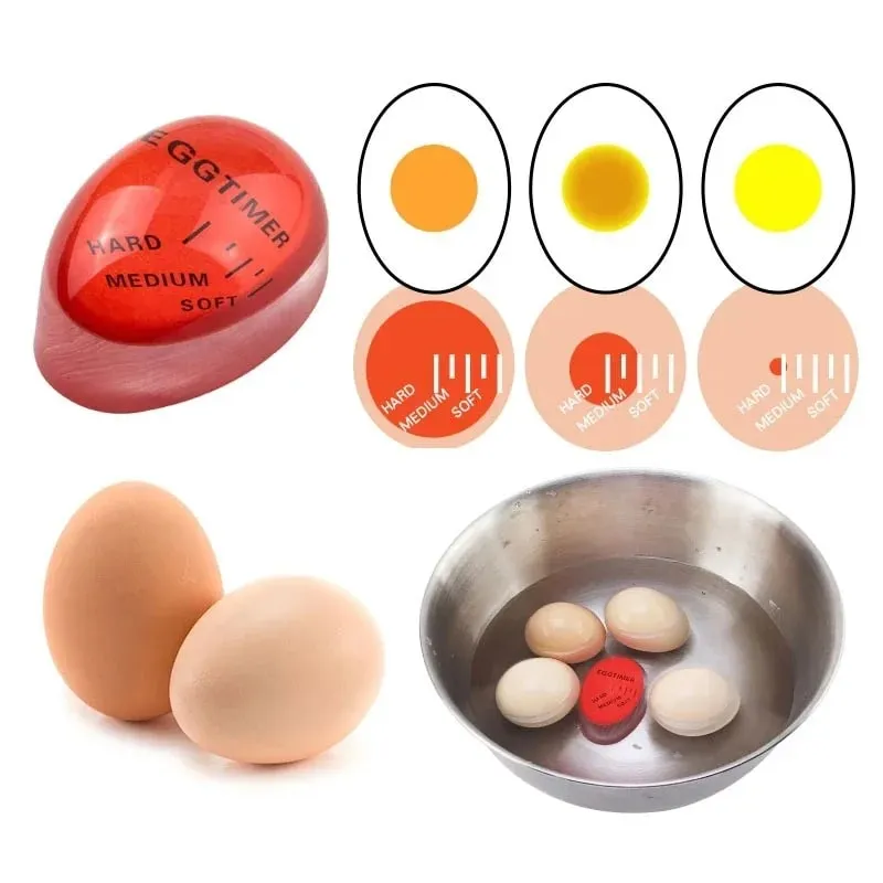 1/3pcs Egg Timer Kitchen Electronics Gadgets Color Eggs Cooking Changing Yummy Soft Hard Boiled Eco-Friendly Resin Red Tools