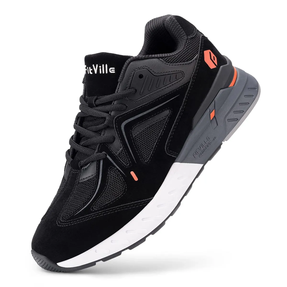 FitVille Men's Walking Shoes Extra Wide Lightweight Sneakers for Flat Feet Arch Fit Heel Pain Relief Non-Slip Running Shoes — image 11