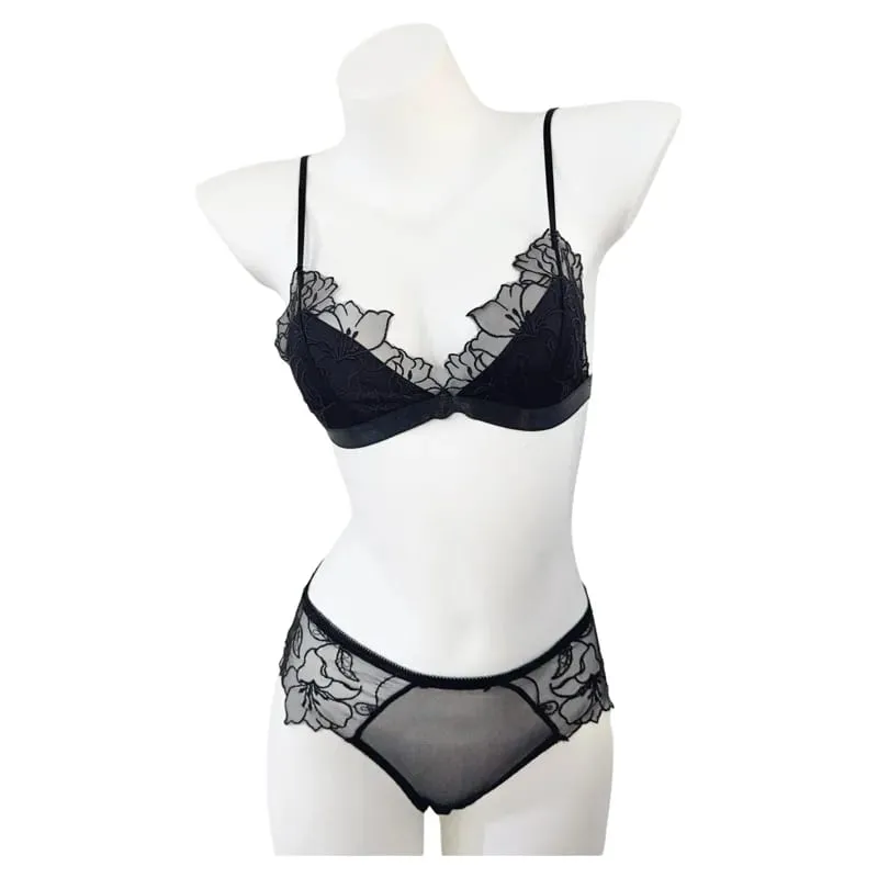 Women Lingerie Set French Luxury Lace Push Up No Wire Bra and Panty Set Breathable Ultra Thin Comfort Gather Underwear Clothing — image 6