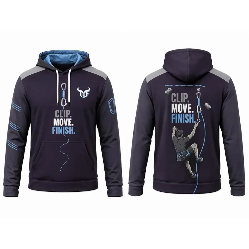 Climbing Themed Printed Hooded Sweatshirt Men's And Women's Outdoor Sport Pullover Autumn/Winter Casual Training Sports Hoodie β image 2