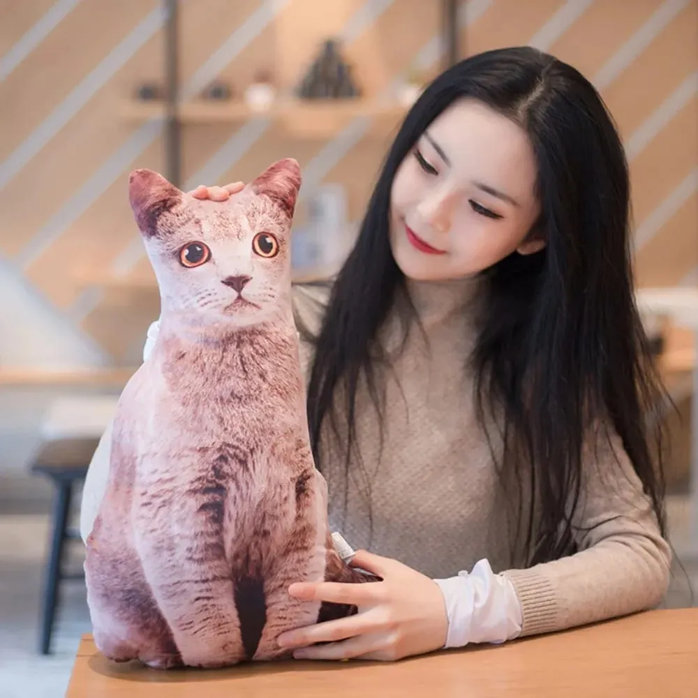 Plüsch Realistische 3D Katze Puppe Cartoon Gefüllte Simulation Katze Plüsch Kissen Weiche Kawaii Plüsch Tiere Spielzeug Kissen für Kinder mädchen — image 3