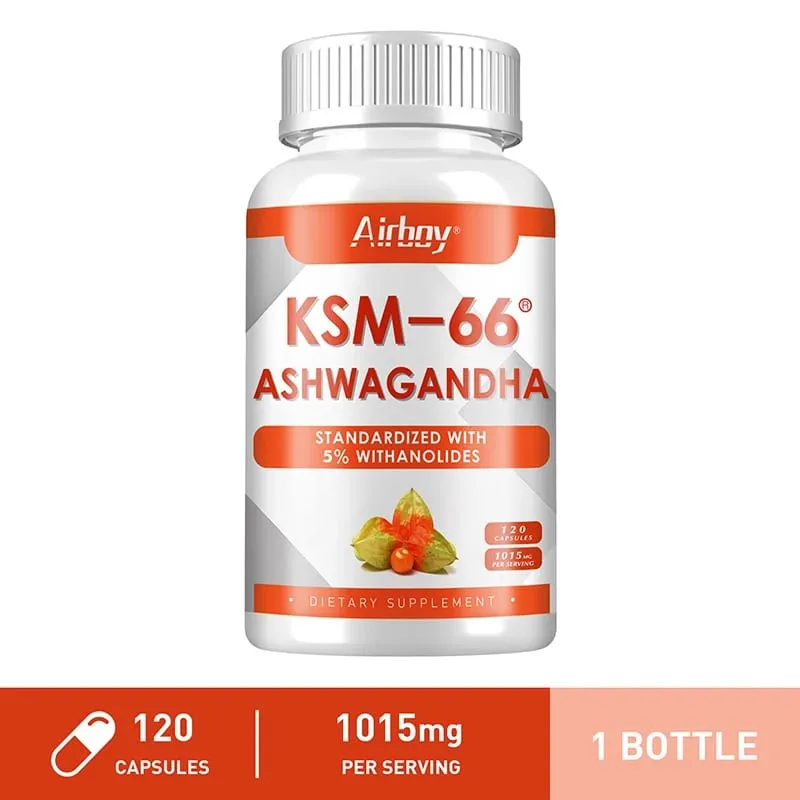 Organic Ashwagandha KSM-66 Capsules for Stress Relief Focus Brain Energy Support Sleep Health Supplement — image 9
