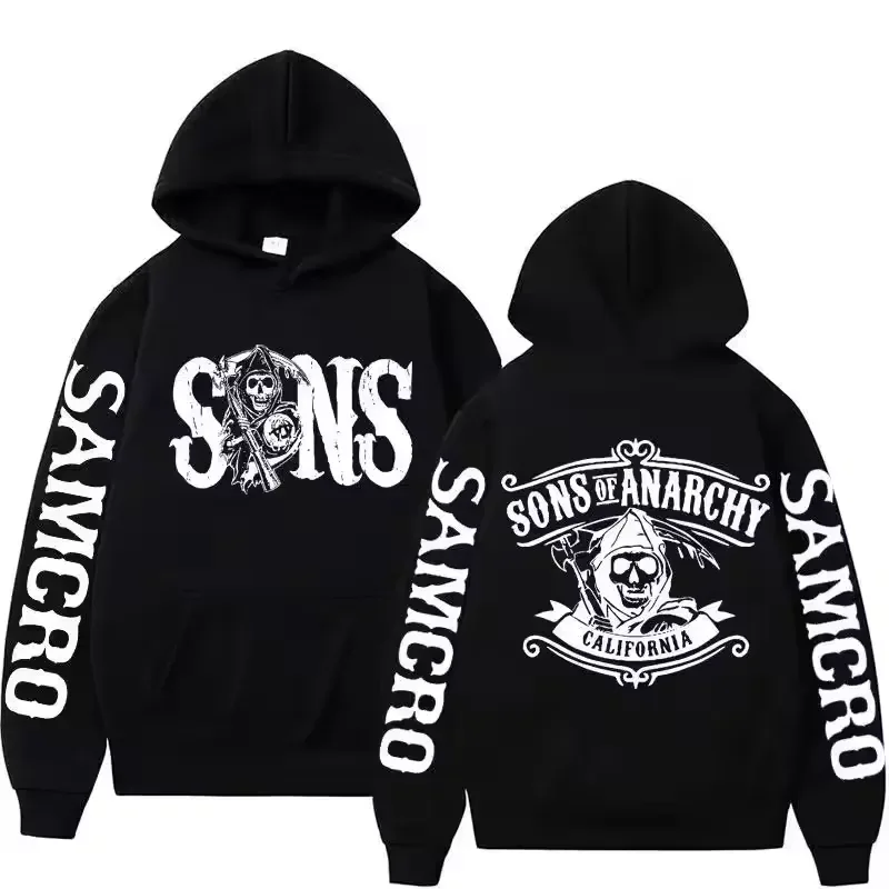 Men's Street Style 3D Sons of Anarchy Print Hoodies Sweatshirts Autumn/Winter Unisex Loose Casual Tracksuit Outdoor Y2k Pullover — image 5